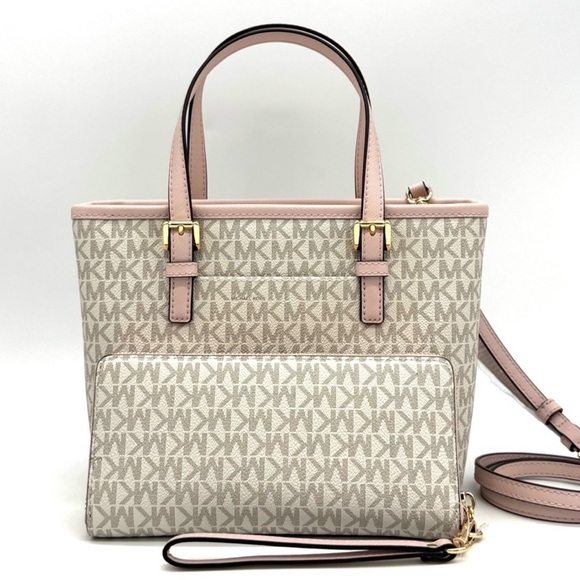 Michael Kors Jet Set Travel Extra-Small Top-Zip Tote Bag & Continental Wallet - Picture 5 of 11